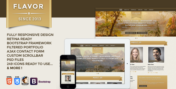 Flavor Premium One page Responsive Template Creative