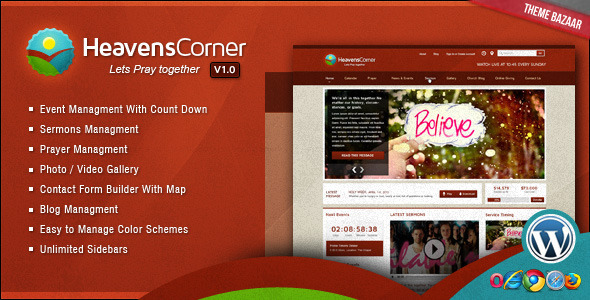 Heaven's Corner Church Theme WordPress Nonprofit