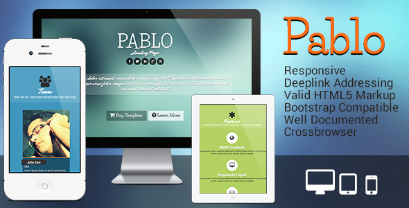 Pablo - Responsive Landing Page LandingPages Landing Page