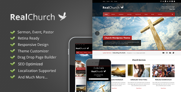 Real Church - Responsive Retina Ready Theme WordPress Nonprofit