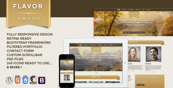 Flavor Onepage Parallax WordPress Theme