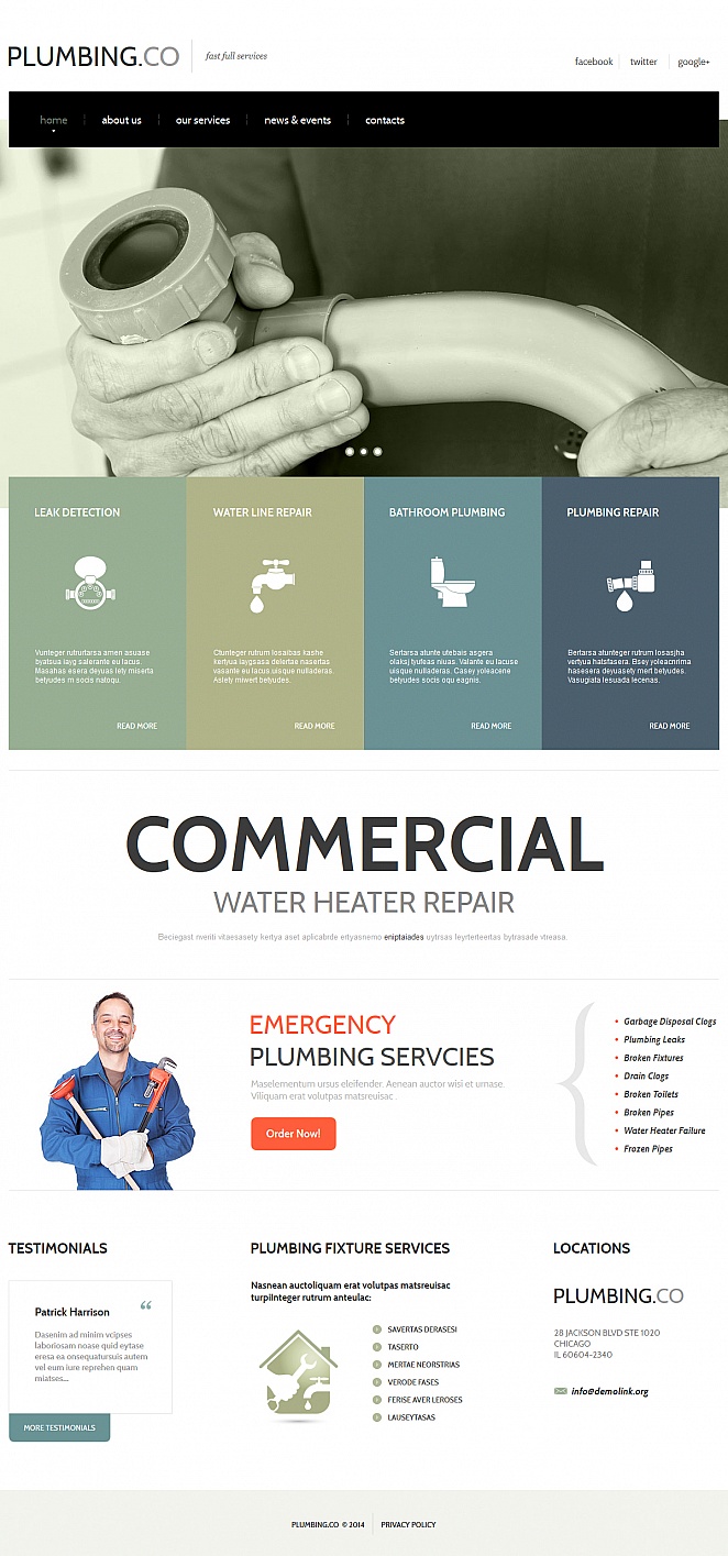 Plumbing Moto CMS HTML Template TMT