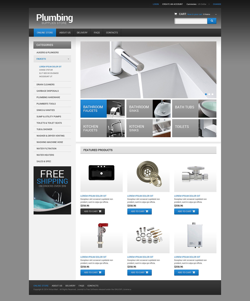 Plumbing VirtueMart Template TMT