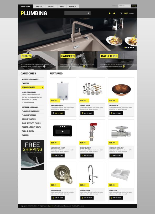 Plumbing VirtueMart Template TMT