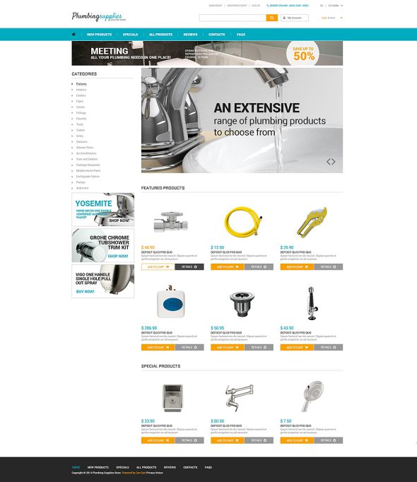 Plumbing ZenCart Template TMT