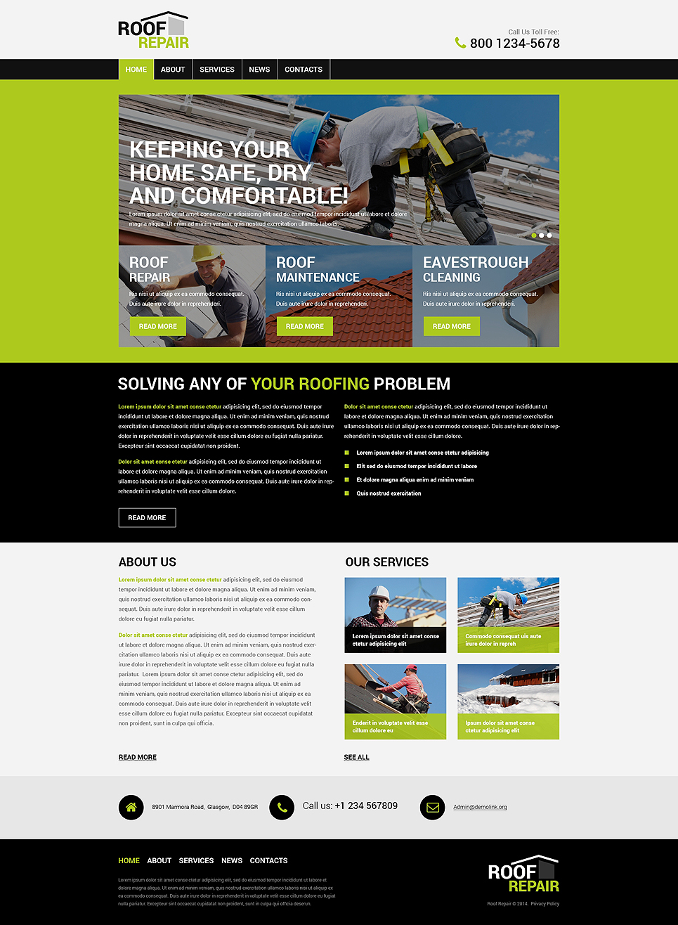 Roofing Company WordPress Theme TMT