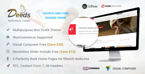 Deeds- Best Nonprofit Church Organization WP Theme
 TFx