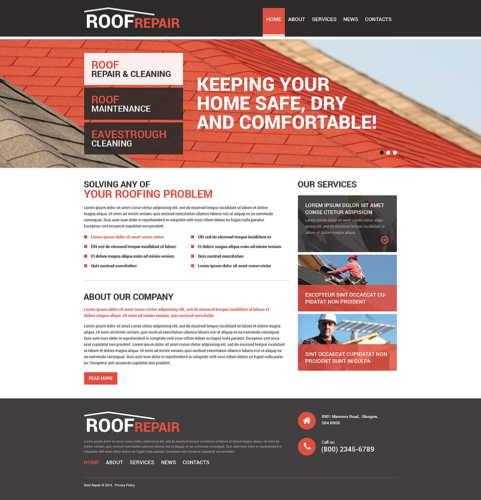 Roofing Company Drupal Template TMT