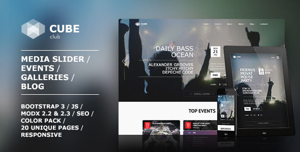 Club Cube - responsive MODX theme for night club
 TFx