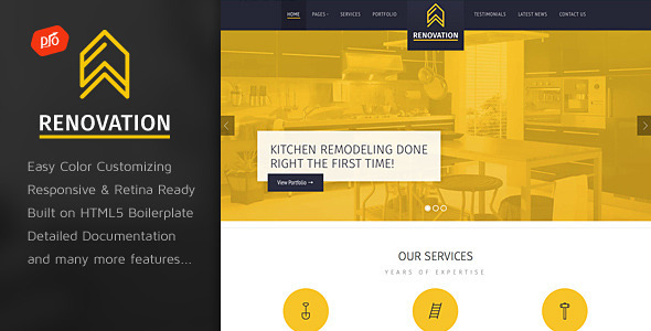 Renovation - Construction Company Site Template
 TFx