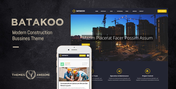 Batakoo - Modern Construction WP Theme
 TFx