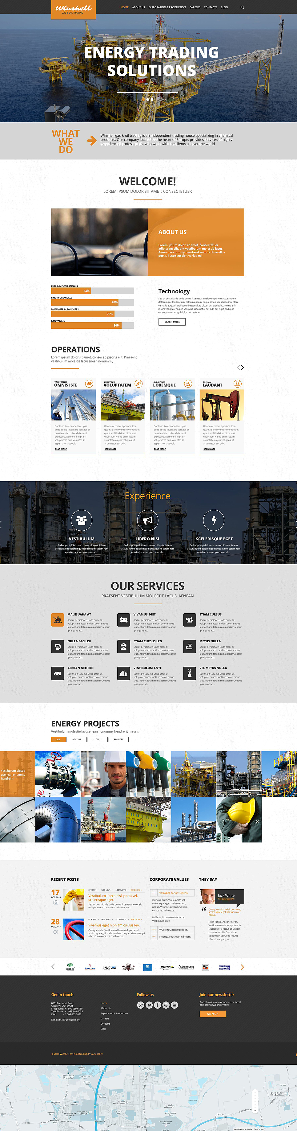 Gas and Oil Trading WordPress Theme TMT