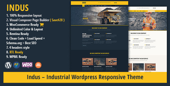 INDUS - Contruction Business WordPress Theme
 TFx
