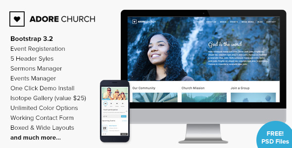 Adore Church - Responsive WordPress Theme
 TFx