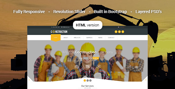 Construction - Industrial HTML5 Template
 TFx