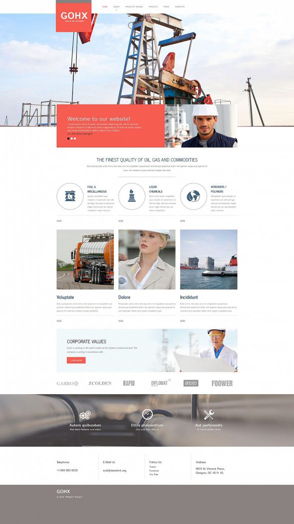 Gas & Oil Moto CMS HTML Template TMT