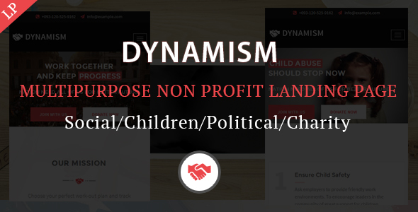 Dynamism Multipurpose Nonprofit Landing Page Template
           TFx