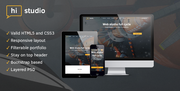 HiStudio | Creative Agency/Web Studio One Page Site Template
           TFx