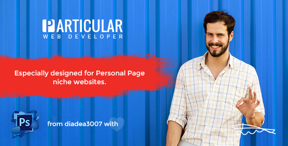 Particular - Personal Page & vCard PSD Template
           TFx