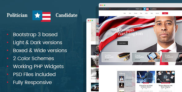 Politician - political party candidate modern WordPress theme
           TFx