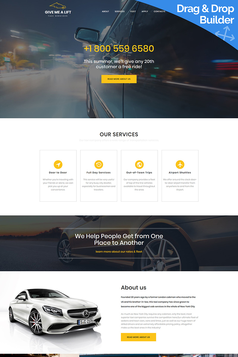 Taxi Responsive Moto CMS 3 Template TMT Tommie Jae