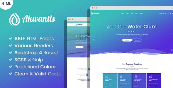 Akwantis - Pure Water Delivery HTML Template
       TFx Lowell Maurice