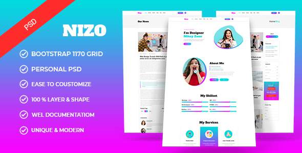 Nizo | Personal PSD Template
       TFx Derryl Shaquille