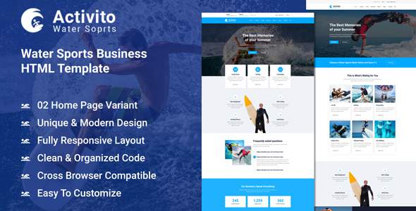 Activito - Water Sports Business HTML Template TFx
