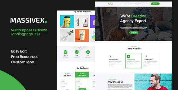 Massivex - Multipurpose Business Landing Page PSD TFx