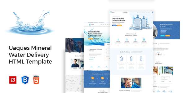 Uaques - Drinking Mineral Water Delivery HTML Template TFx