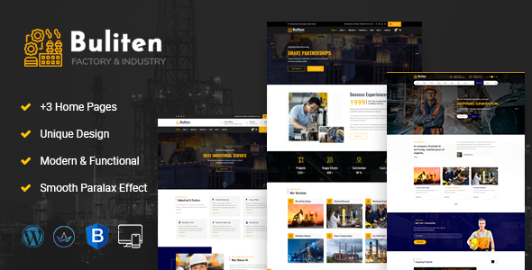 Buliten-Factory amp Industry WordPress Theme TFx