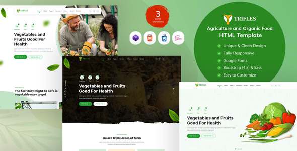 Trifles - Agriculture amp Organic Food HTML Template TFx