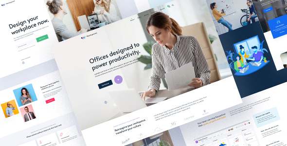 Worksquare - Creative Coworking and Office Space PSD Template TFx 