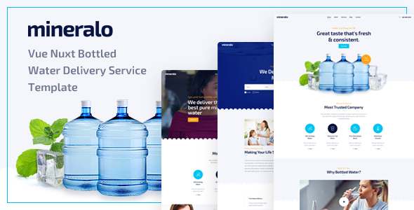 Mineralo - Vue Nuxt Bottled Water Delivery Service Template TFx
