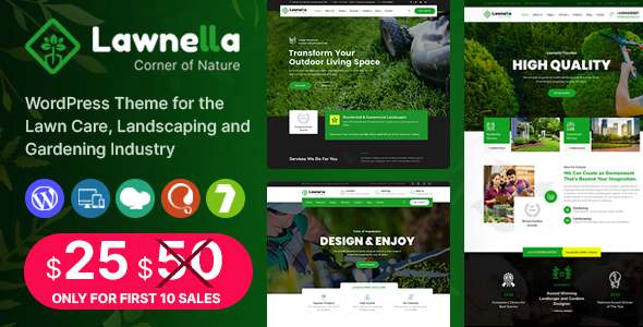 Lawnella - Gardening amp Landscaping WordPress Theme TFx
