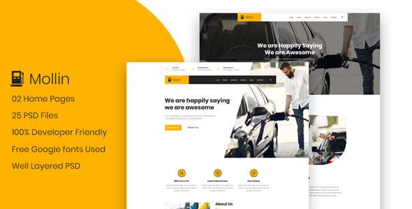 Mollin - GAS Station amp Petrol Pump Business PSD Template TFx
