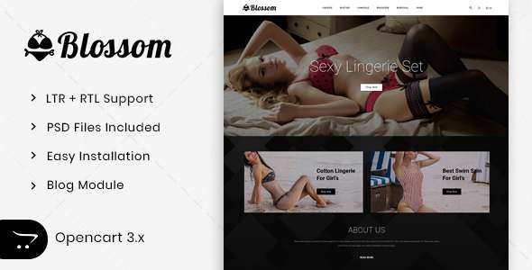 Blossom - Lingerie Store OpenCart 3x Minimal Responsive Theme TFx 