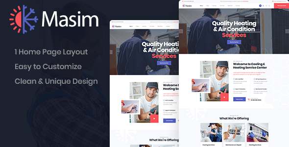 Masim - Air Conditioning Repair PSD Template TFx