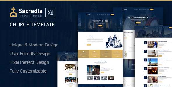 Sacredia  Church Adobe XD Template TFx