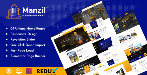 Manzil  Construction and Building WordPress Theme TFx