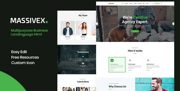 Massivex - Multipurpose Business Landing Page Template TFx