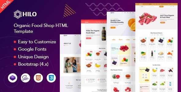 Hilo - Organic Food Shop HTML Template TFx