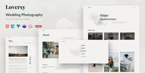 Loversy - Wedding Photography Vue JS Template TFx 