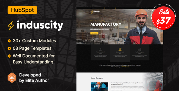 Induscity - Factory amp Manufacturing HubSpot Theme TFx