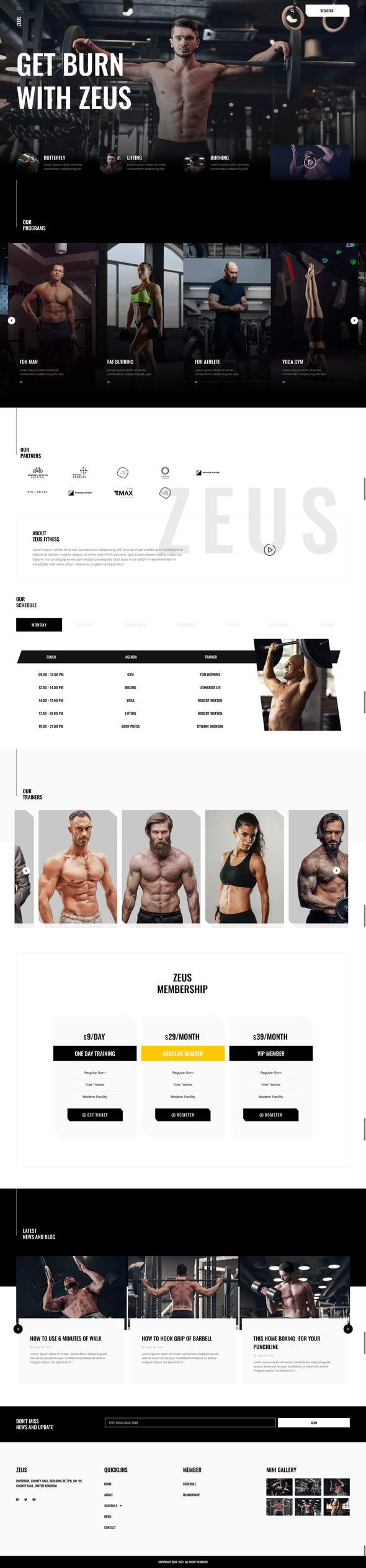 Zeus - Gym amp Fitness Elementor Template Kit TFx