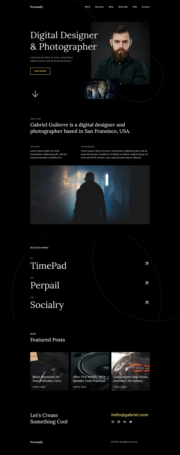 Personally - Personal Portfolio Elementor Template Kit TFx