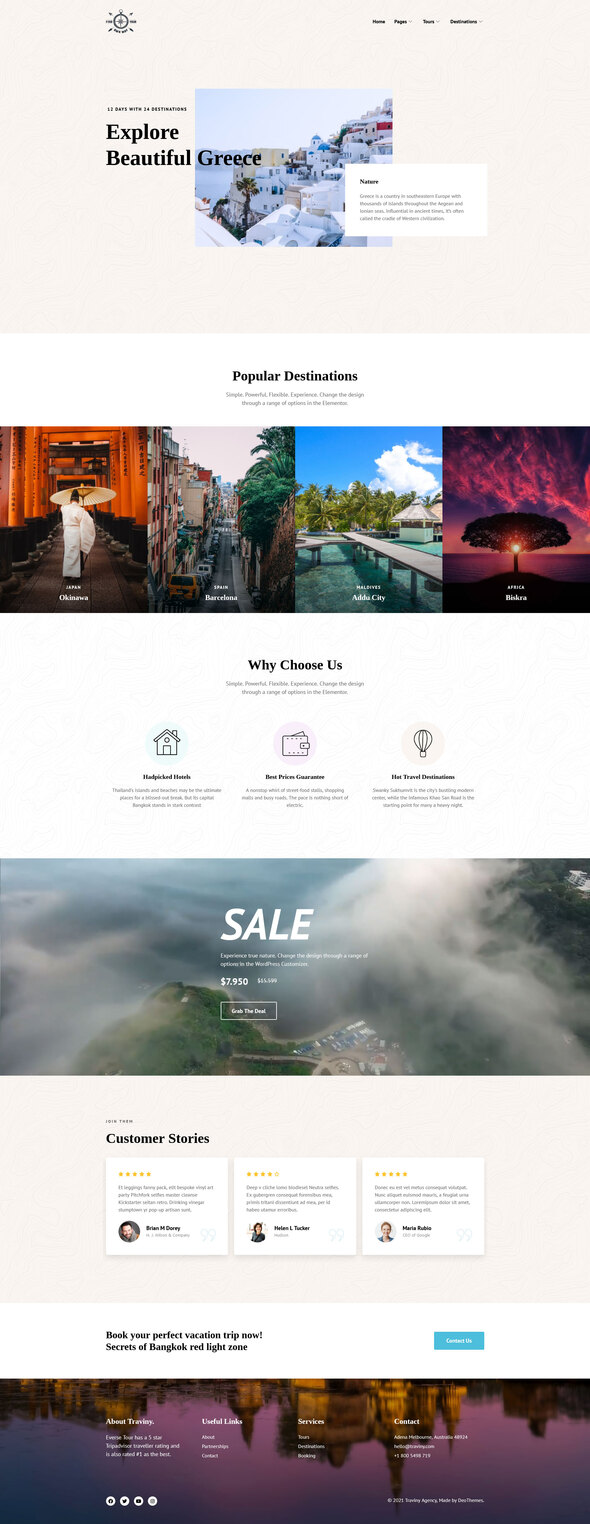 Traviny  Travel Agency Elementor Template Kit TFx