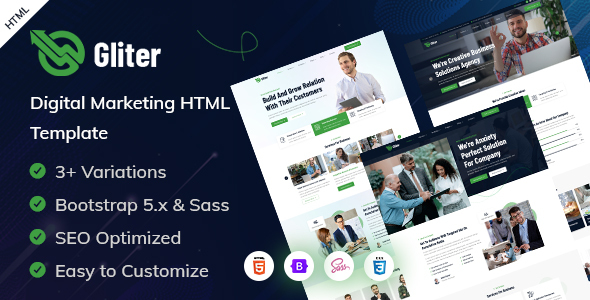 Gliter - Marketing Startup HTML Template TFx 