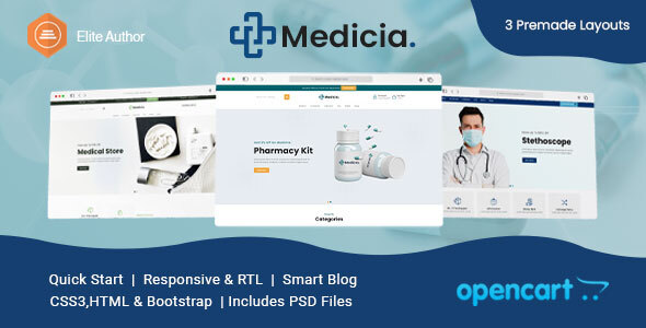 Medicia - Health and Medical Store OpenCart Theme TFx 