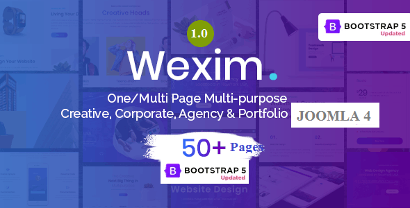 Wexim - One amp Multi Page Parallax Joomla 4 Template TFx 